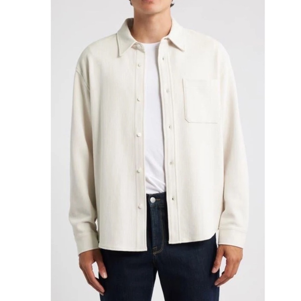 Elwood Textured Button Down Shirt Color Pearl Medium New With Tags